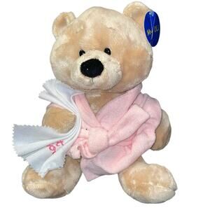 My Oli Teddy Bear Plush Sick Get Well Soon Gift Robe Stuffed Animal Pink 9"
